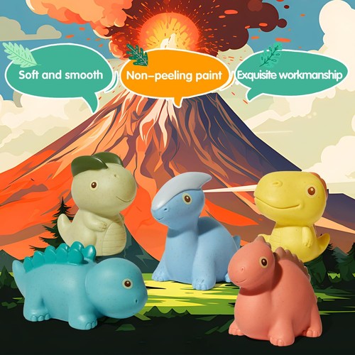 Mold-Free & No Holes Dinosaur Bath Toys 9 Pack | Baby Toys for 6-12 Months & ... - Picture 7 of 8