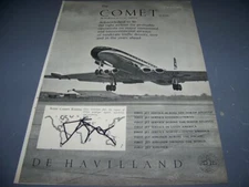 1959 DE HAVILLAND COMET "THE COMET DH 106"..1-PAGE SALES AD..(443Y)