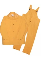 Boss Three Piece Rainsuit X Large PVC On Poly 35 Mil Yellow Lined Unisex