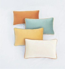 Decorative Lumbar Throw Pillow Covers Cases, Set of 4 12x20" Orange/Teal 2024 mc