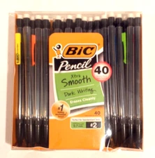 40 Pack BIC Xtra-Smooth Mechanical Pencils With Erasers Medium Point 0.7mm NEW