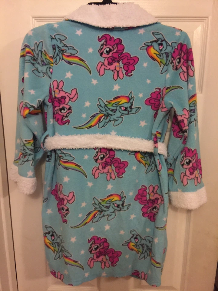 EUC My Little Pony PINKIE PIE ~ RAINBOW DASH Girls Robe Sz Med Blue/Pink - Image 2 of 4