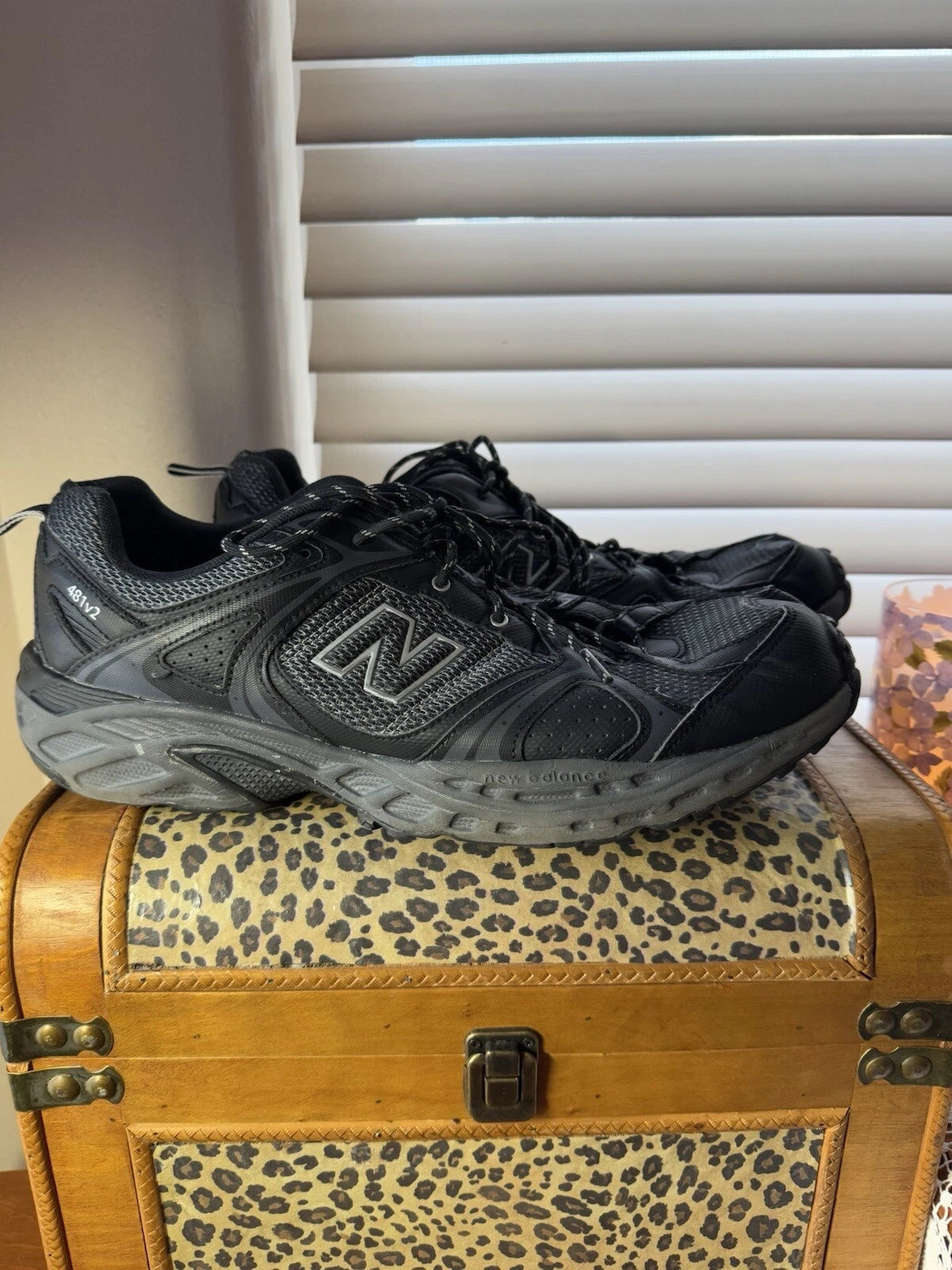 NEW BALANCE SNEAKERS UOMO 481v2 LACE UP NERE TAGLIA 14 D OTTIME CONDIZIONI