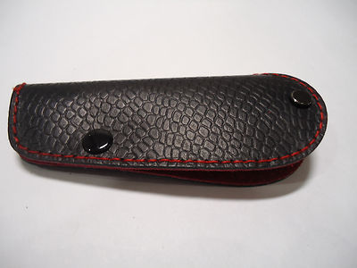 CAR KEY REMOTE GLOVE COVER BMW E38 E39 E46 X5 BLACK SNAKE PRINT WITH RED SUTURE
