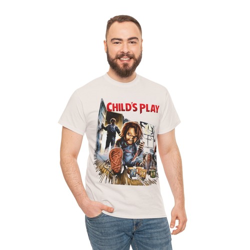 Child’s Play Movie Chucky Horror T Shirt Unisex Heavy Cotton Tee - Picture 56 of 157