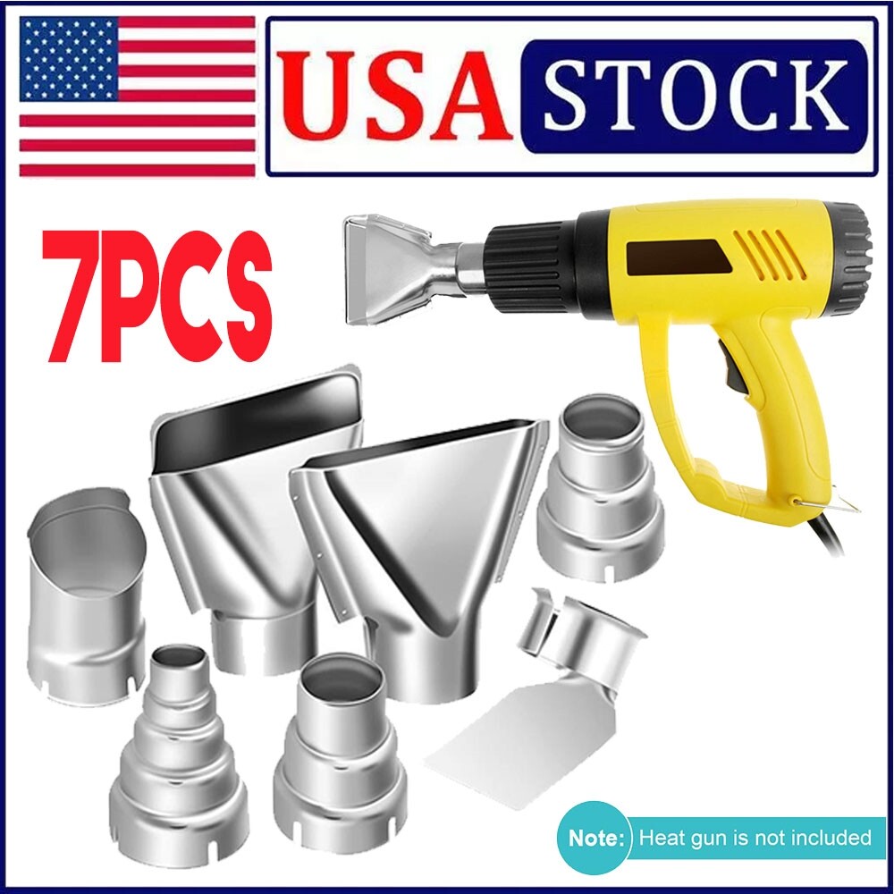 7x DIY Heat Gun Nozzle Set Kit Hot Air Tool Nozzles Tips Accessories Universal