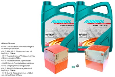 MAHLE Inspektionspaket 10L ADDINOL SUPER LIGHT 5W-40 für Lotus Evora Exige