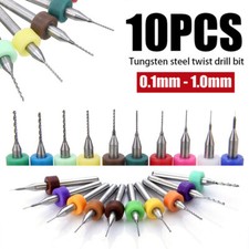10pcs Tungsten Steel Carbide PCB CNC Micro Twist Drill Bits Milling 0.1mm-1.0mm