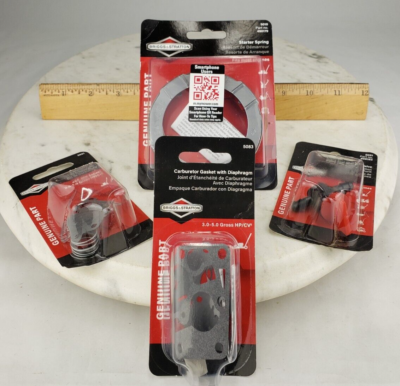 #ad 4x Briggs Stratton Parts Starter Rewind Spring 5010 Carburetor Gasket Shut Off $14.95