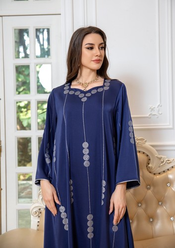 Dubai Muslim Long Maxi Dress Women Kaftan Turkey Islamic Robes Modest Dresses - Picture 18 of 75