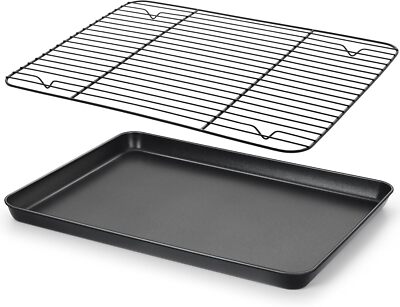  Nonstick Baking Sheet with Rack Set, 16 x 12 x 1 inch Large 16 x 12 inch
