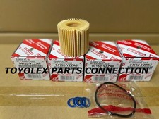 GENUINE TOYOTA LEXUS SET OF 4 OIL FILTERS W/ DRAIN PLUG GASKETS (04152-YZZA6)