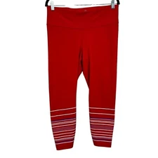 Gap Leggings Womens Large Red Blackout Technology Cropped Capri Gapfit High Rise