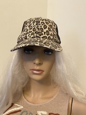 Distressed Animal print trucker hat- Brown  Black NEW 