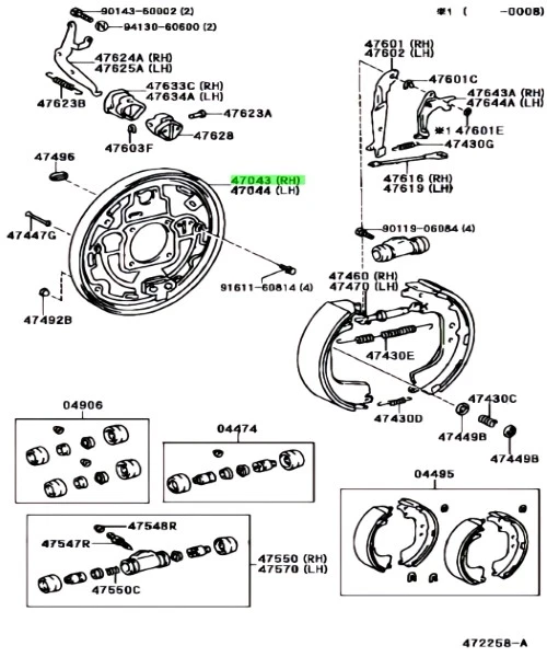 Placa de respaldo de freno trasera derecha genuina Toyota Tundra 4Runner Tacoma 47043-35190 Foto 3 de 3