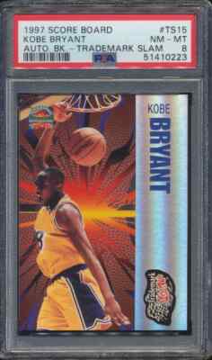 1997 Score Board Autographed Trademark Slam Kobe Bryant TS15 PSA 8