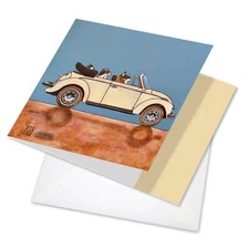 1  Birthday Card with Envelope - Tuxedo Car Cats CQ4978ABDG