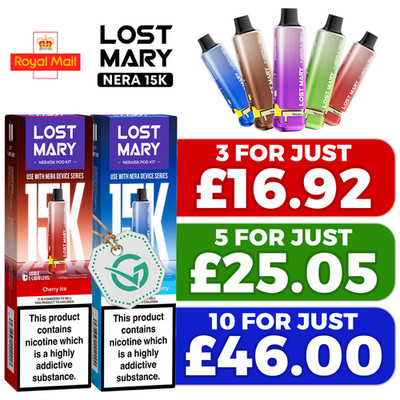 Lost Mary Nera 30K Pods | Lost Mary Nera Refill Pods | 20mg Replaceable Pods  |UK
