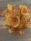 Vintage FENTON Colonial Amber Thumbprint 4-Piece Epergne - 3 Horns