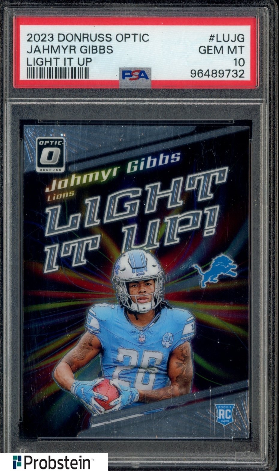 Jahmyr Gibbs Panini Donruss Optic Light It Up #LUJG Base