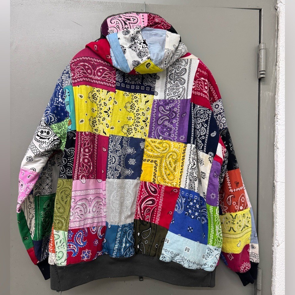 Carharrt Re-Worked Colorful Patchwork Bandana Jac… - image 7