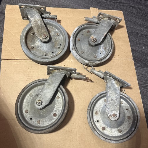 Heavy Duty 8 Inch 4 Pc. Swivel Castor Wheel Set Industrial Commercial