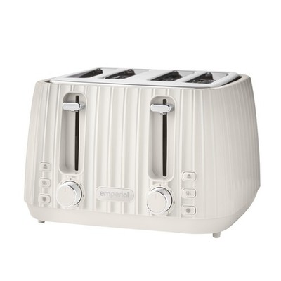 Imperial 4 Scheiben Toaster breiter Schlitz 7 Bräunungsstufen Auftauen Aufwärmen Krümelschublade