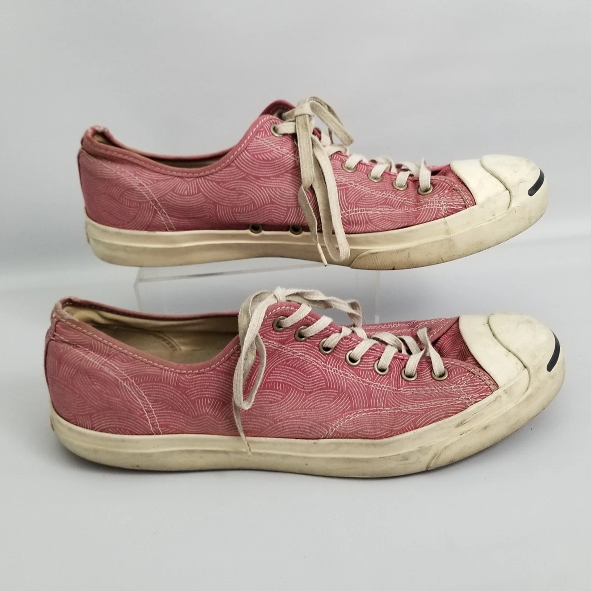 Converse Jack Purcell Low Canvas Herren Gr. 12 rot weiß Spiral Canvas Schuhe