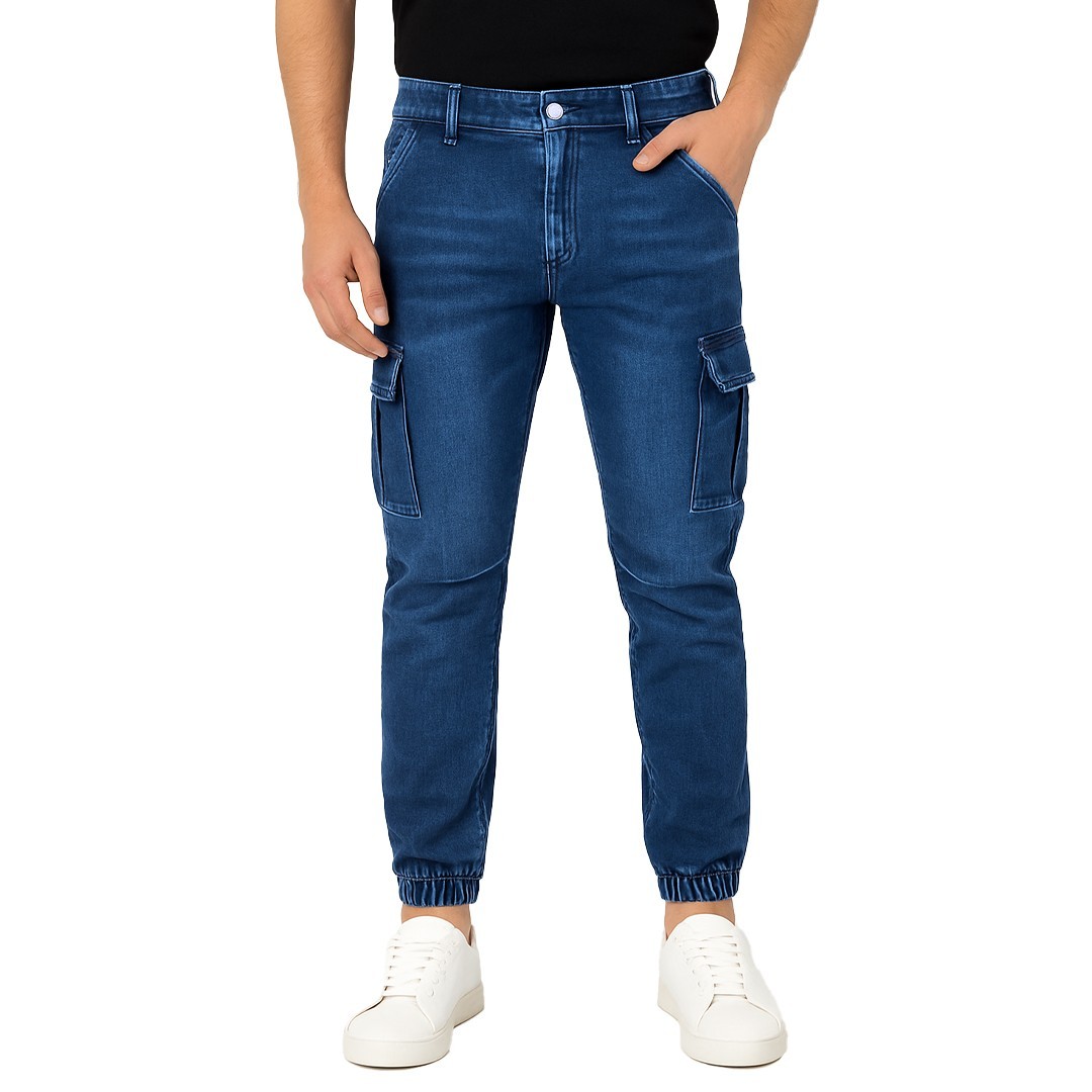 Cargo Pantaloni Jeans Da Uomo Jeans Uomo Slim Fit Pantaloni Cargo