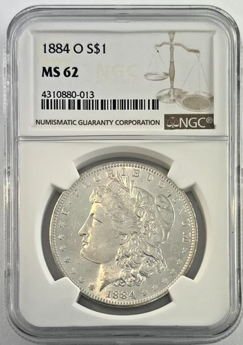 1884 O Morgan Dollar NGC MS62
