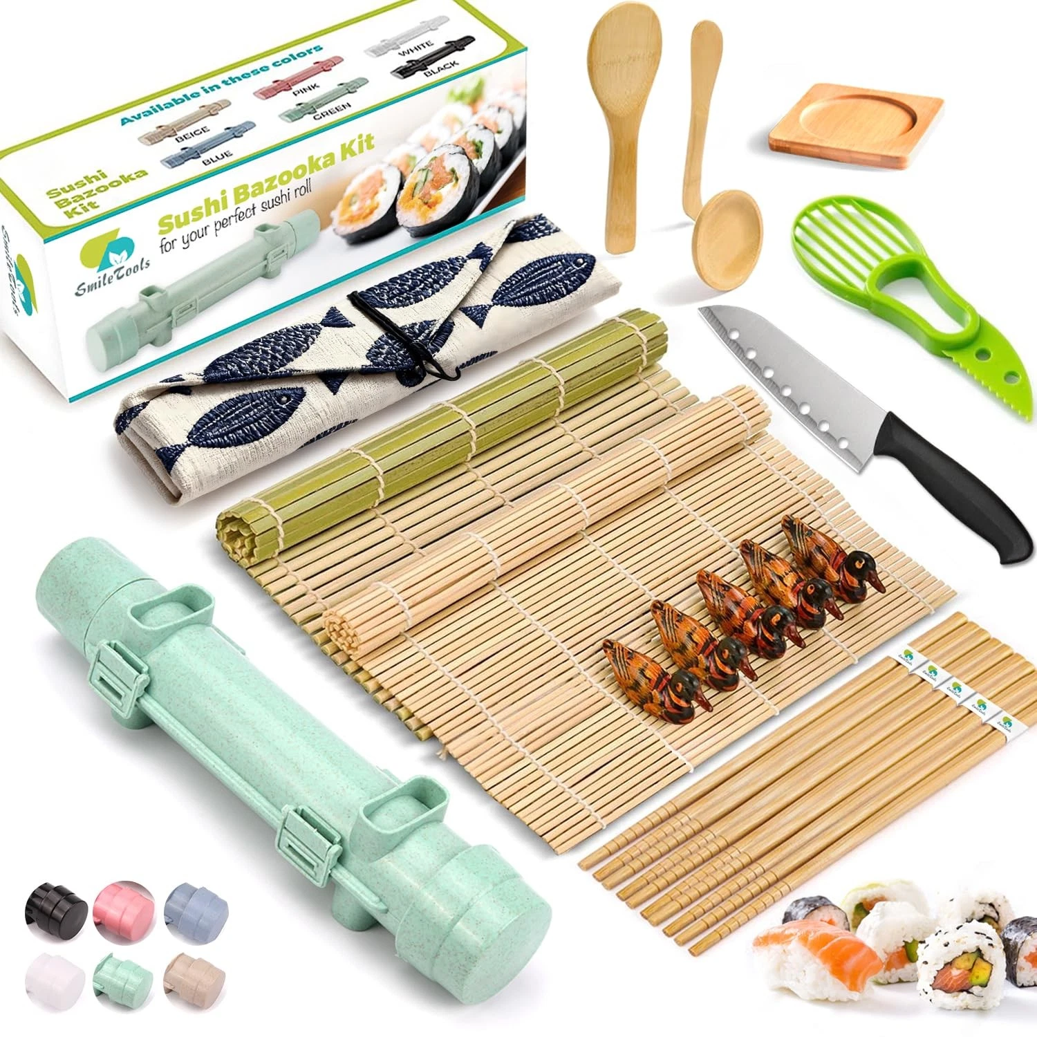 Sushi Making Kit, 22 in 1 Sushi Roller Sushi Maker Kit with Bamboo Sushi Roll...
Opens in a new wind