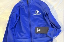 Converse Boys Blue Zip Basic Jacket Casual Long Sleeve Outerwear