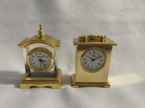 Vintage Quartz Seiko Mantel Clock Brass/Gold Tone Made In Japan - Foto 4