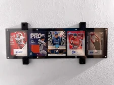 5 Card Sports Trading Card Magnetic Holder Heavy Duty Display Case W/ Wall Mount