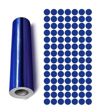 Dots Round Vinyl Color Coded Inventory Label Chrome Blue 1/2 Inch Stickers