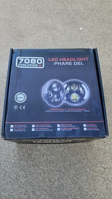 Black 7 inch Round LED Headlight Hi-lo Fit Harley Street Glide Softail FLHX FLD