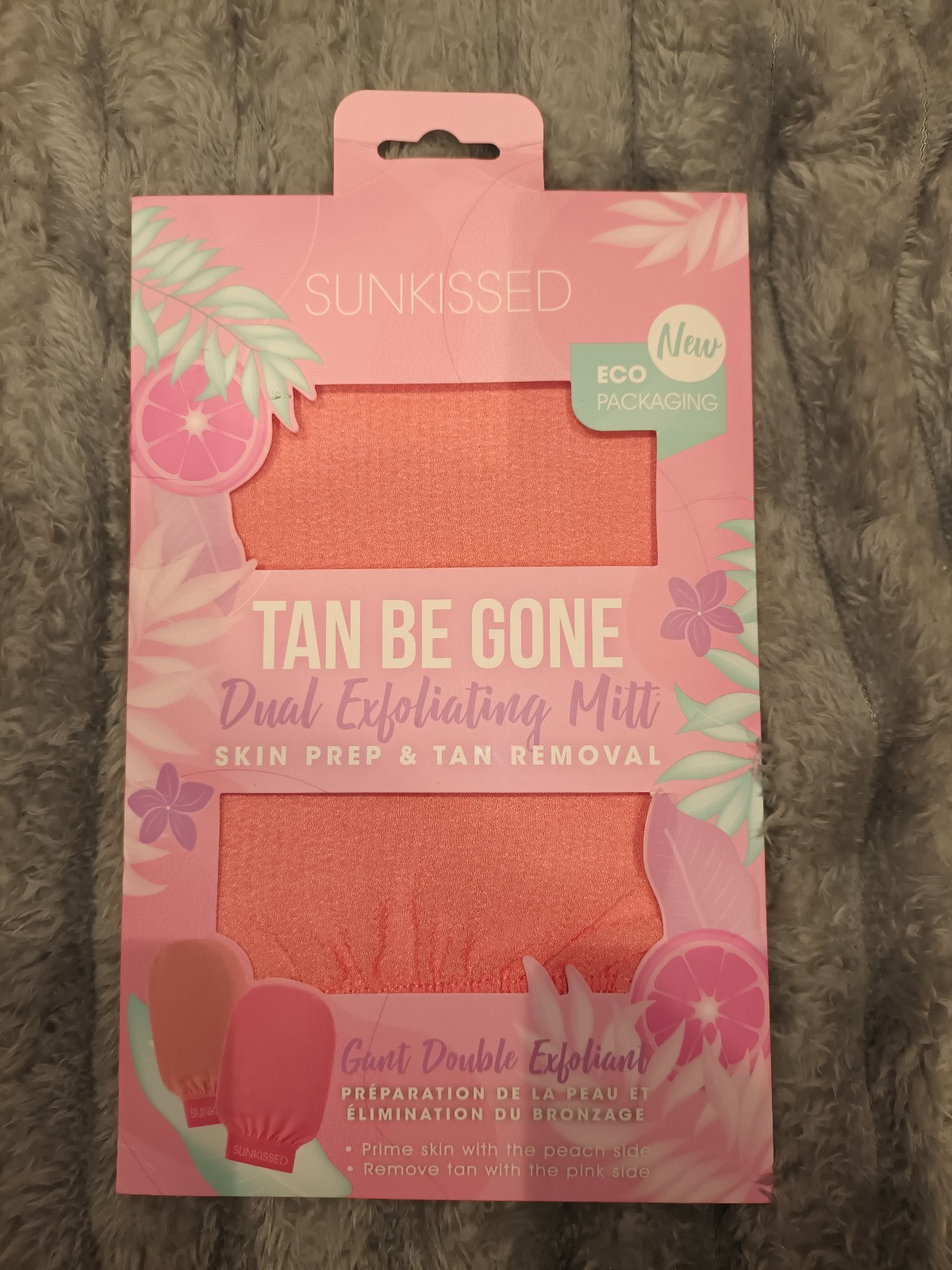 Sunkissed Tan Be Gone Dual Double Sided Exfoliating Mitt Women's For Her New