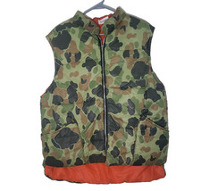 Vtg American Field Reversible Hunting Vest Camo Orange Size Medium Made in USA