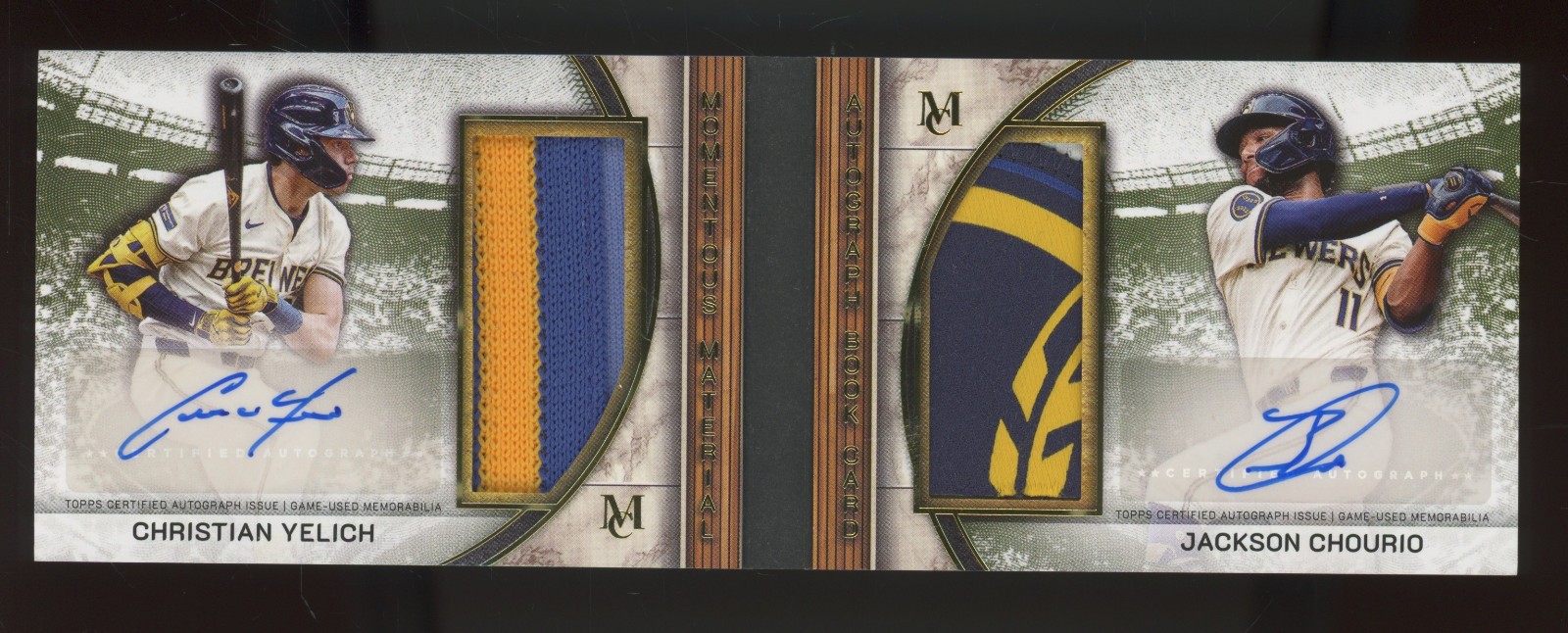 2025 Topps Museum Collection Christian Yelich Jackson Chourio 4/5 Auto Patch view 1