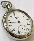 Antique N Mint  ￼1887  Waltham Massachusetts  18s  Pocket Watch Runs Screw bezel