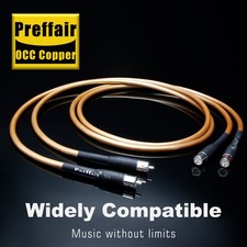 Pair Hi-end RCA Cable Silver Plated OCC Pure Copper Hi-Fi Audio Cable Line Wire