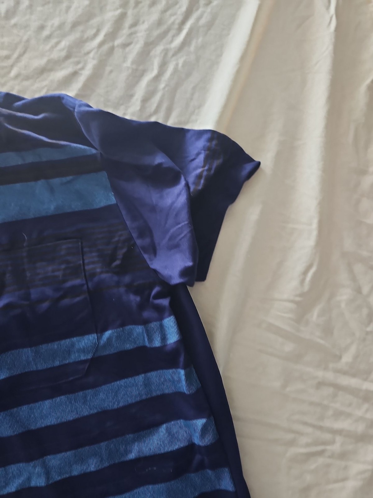 Be Lucky Sportswear Striped Blue Quarter-Zip Polo Shirt - New with Tags image 3