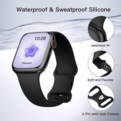 Sport Silicone Band Compatible with Apple Watch Bands 40mm 38mm 41mm 44mm 45mm