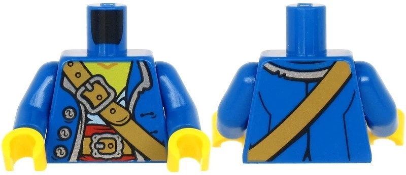 LEGO Torso Body For Minifigure Blue Jacket Belt Soldier Knight Castle Pirate