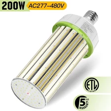 480V 200W LED Corn Light Warehouse Industrial High Bay COB Bulbs 5000K Daylight