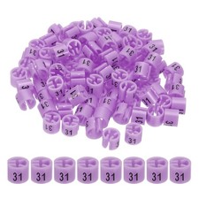 100 Pcs Clothes Hanger Marker Number 31 Tag 3mm Rod Garment Size Tag Purple Pink