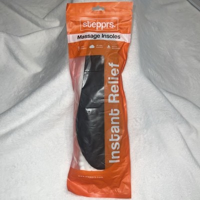 Stepprs Massage Insoles Black Arch Support Shock Absorption Mens 8 Womens 9 NEW