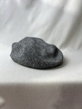 Vintage USA Made Tweed Ivy Cap Newsboy Hat Gray Speckled Mens Large 7 1/4-7 3/8