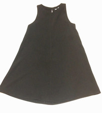 Zara Womens Black Polyester A-Line Size XS High Neck Button size 4