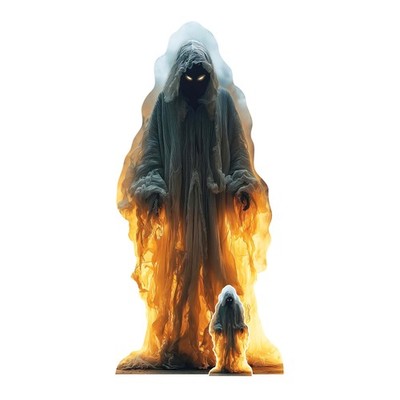 Hooded Ghost Halloween Cardboard Cutout with Free Spooky Mini Standee